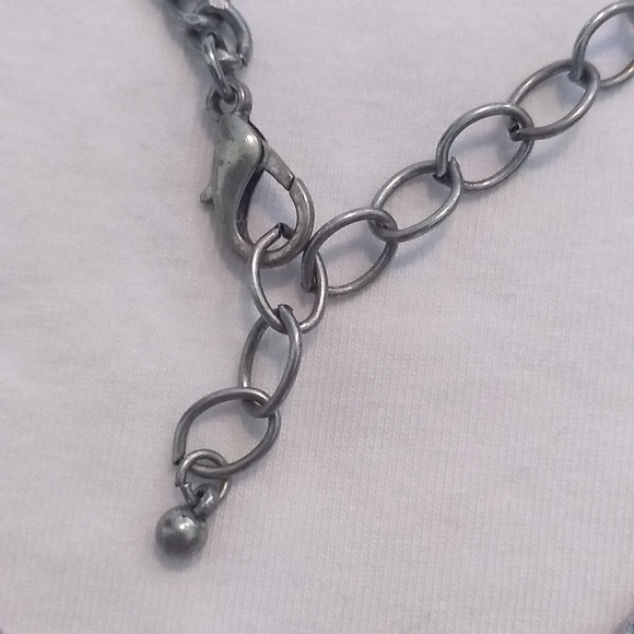 Woman's Necklace and Earring Set Aqua Blue Chrystals Silver Tone - Picture 7 of 7